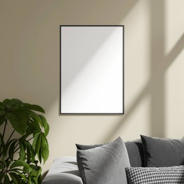 Modern İç Elementlerle Asgari Duvar Sanatı Modeli