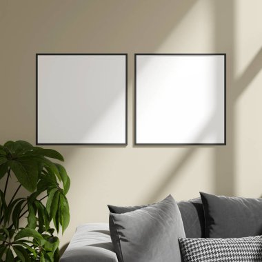 Çerçevelenmiş Sanatsal Görünüm Koltuk ve Salon Bitkisi