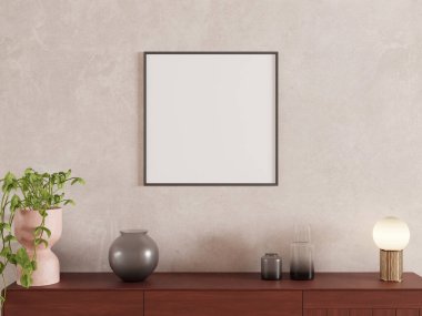 Çerçevelenmiş Model ve Dekoratif Aksanlı Tarafsız Duvar