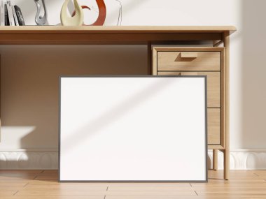 Konforlu Ortamda Boş Fotoğraf Çerçevesi Modeli