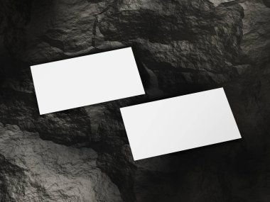 Kaya yüzeyindeki kartvizitlerin zarif bir kopyası.