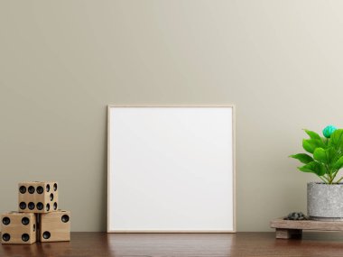 Yeşil Bitki ve Ağaç Zarı ile Mockup Çerçevesi