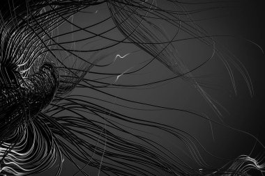 Sıvı Çizgi Hareketli Sanatsal Siyah ve Beyaz Arkaplan
