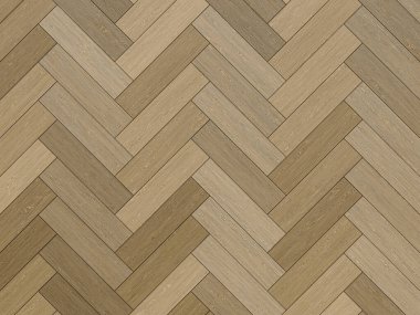 Pürüzsüz ve modern ringa kemiği ahşap zemin dizaynı koyu ve açık ahşap tonlarıyla.