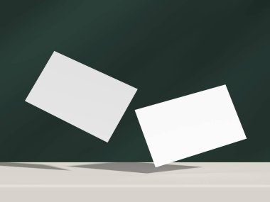 Kaliteli koyu yeşil arka plan kartviziti yükseltme biçiminde modelleme