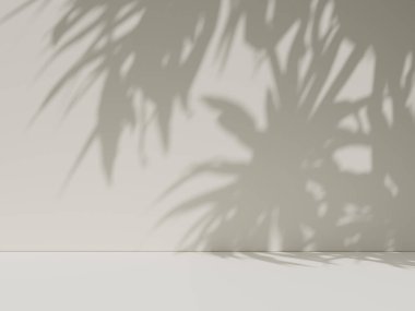 Yumuşak bir zemin üzerinde ince yaprak siluetleri, minimum bir arkaplan sunar.