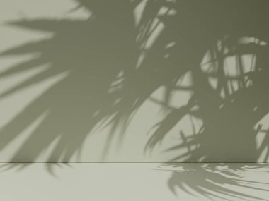 Tarafsız bir arkaplanda taze yaprak gölgeleri.