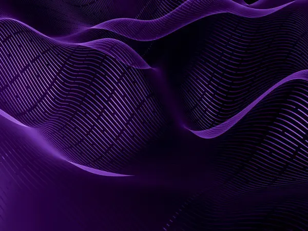 Mor tonlarda soyut dalgalar, yumuşak parlak çizgiler, sakin bir atmosfer yaratıyor..