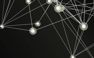 Karmaşık düğüm ve çizgi yapısı parlak ışık noktalarıyla plexus ağı oluşturur.