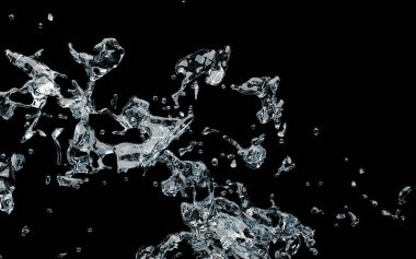 Donmuş su sıçrama desenleri koyu arkaplanda asılı