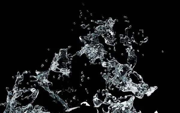 Sanatsal su sıçraması siyah arkaplan üzerinde donmuş