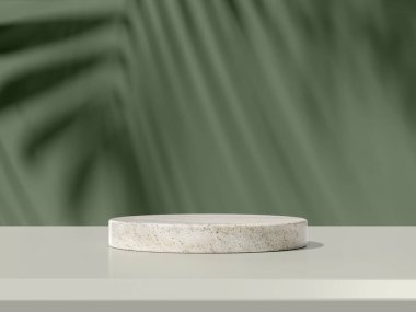 Yumuşak gölgeli minimalist podyum, ürün gösterimi için ideal.