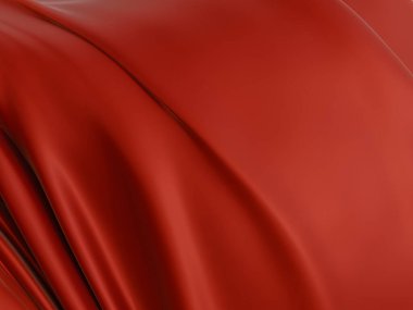 Yumuşak kırmızı ipek kumaş ve pürüzsüz akış dokusu.
