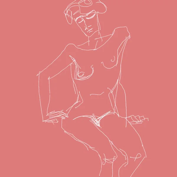Eine Bleistiftzeichnung Eines Ukrainischen Künstlers Der Nackte Körper Einer Schönen — Stockvektor