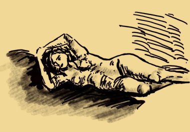   Nazik, çıplak bir kadın.