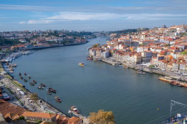 View of Douro river from Viewpoint of Serra do Pilar in Porto, Portugal
