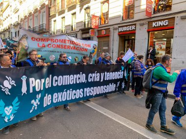 Madrid, Spain, 05 February, 2023. Protest against the animal law at city center
