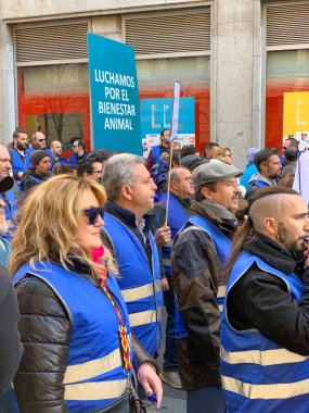 Madrid, Spain, 05 February, 2023. Protest against the animal law at city center