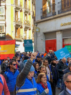 Madrid, Spain, 05 February, 2023. Protest against the animal law at city center
