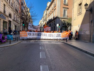 Madrid, Spain, 05 February, 2023. Protest against the animal law at city center