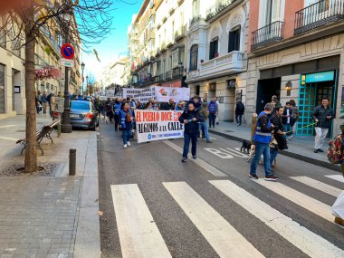 Madrid, Spain, 05 February, 2023. Protest against the animal law at city center