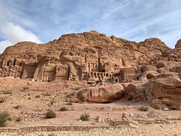 Vista Tumbas Reales Ciudad Perdida Petra —  Fotos de Stock