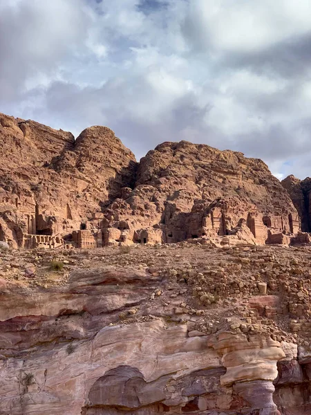 Uitzicht Koninklijke Graven Verloren Stad Petra — Stockfoto