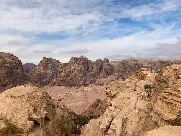 View High Place Sacrifice Trail Lost City Petra — Stock Photo, Image