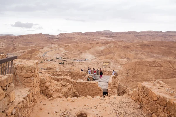 stock image Judaean Desert, Southern District, Israel - 10 April, 2023. Tourists at Masada National Park.