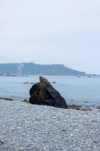 Spanya Asturias Cudillero Daki Rio Cabo Plajı Olarak Bilinir Bulutlu — Stok fotoğraf