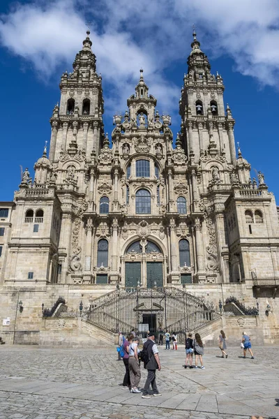 Santiago Compostela Coruna Galicia España Junio 2023 Turistas Peregrinos Frente — Foto de Stock
