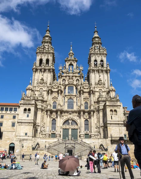 Santiago Compostela Coruna Galicien Spanien Juni 2023 Touristen Und Pilger Stockfoto