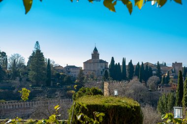 Granada 'daki Generalife Bahçeleri, Endülüs, İspanya, Alhambra' nın bir parçası.