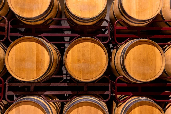 Wine or whiskey barrels. French wooden barrels.