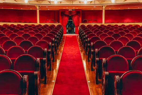 Theater Stalls Red Carpet Path Exit — Stock Photo, Image