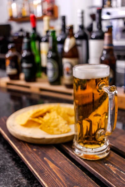 ビールとキャップ スペインのバー文化 — ストック写真