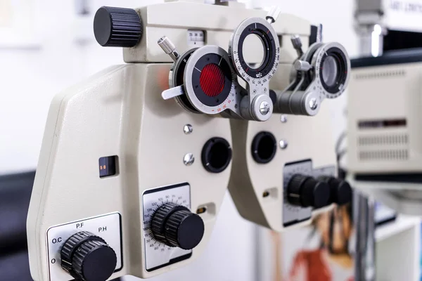 Optician Optometrist Phoropter Visual Measurement — Stock Photo, Image