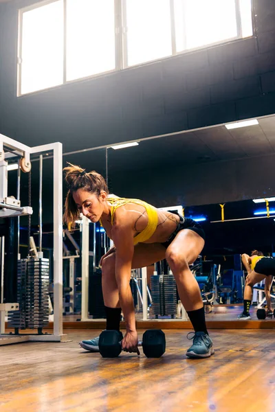 Fitness Journey Midlife Woman Trainer Ger Kunderna Möjlighet Att Målen — Stockfoto