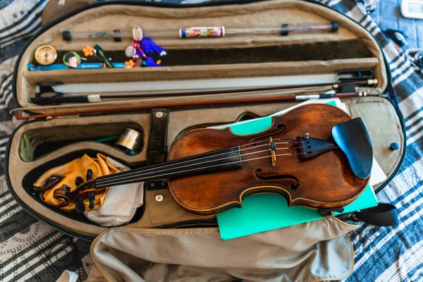 stock image Soulful Expression: Professional Violin Creating Magic with an Ancient Cello