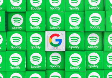 spotify, Google Arkaplanı - 3d Render