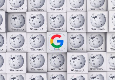 Wikipedia, Google Arkaplan - 3d Render