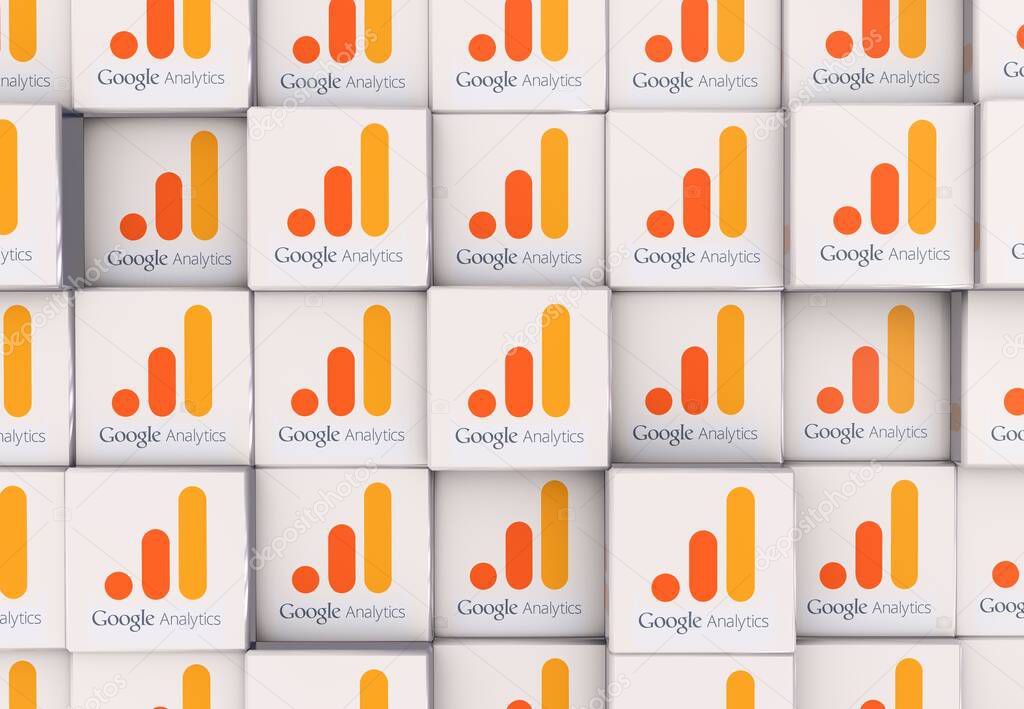 Analytics, Google Background - 3d Render