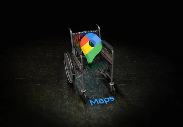 Google Wózek Inwalidzki Google Tle — Zdjęcie stockowe