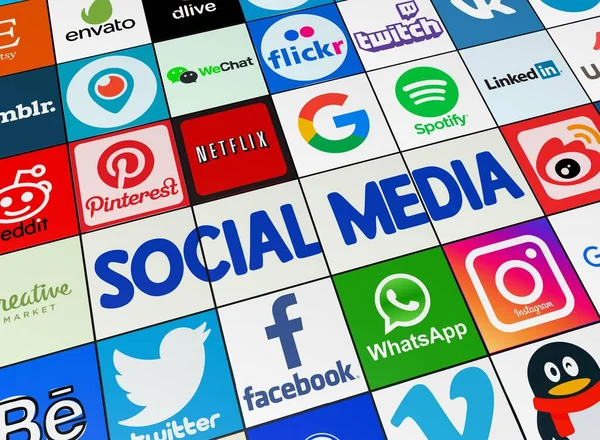 Projektowanie Media Społecznościowe Kontekst Mediów Społecznościowych — Zdjęcie stockowe