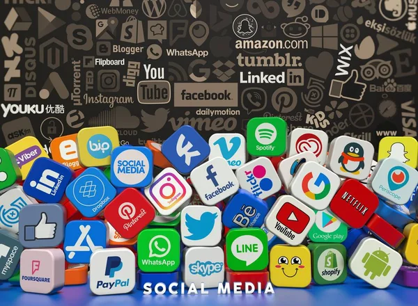 Social Media Social Media Kontekst Design — Zdjęcie stockowe