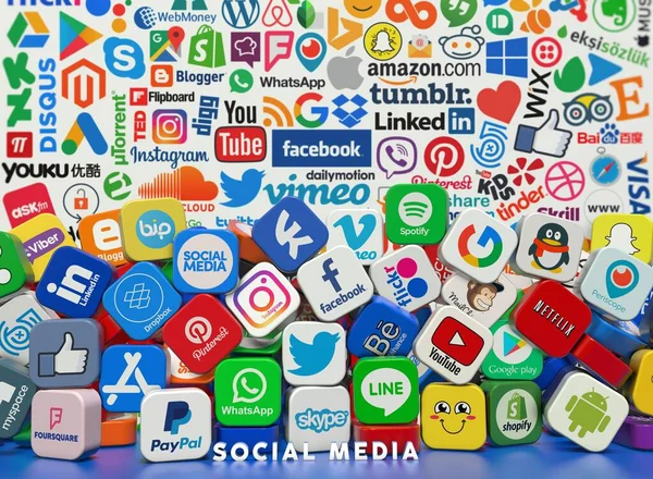 Социальные Медиа Фоновый Дизайн Социальных Медиа — стоковое фото