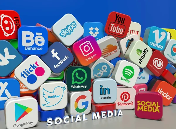 Social Media Achtergrondontwerp Van Sociale Media — Stockfoto