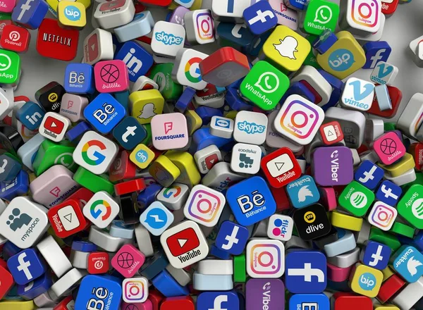 Social Media Social Media Hintergrunddesign — Stockfoto