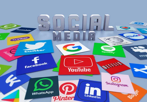 Social Media Design Sfondo Dei Social Media — Foto Stock
