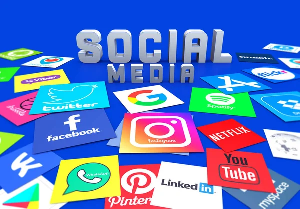 Sociální Média Design Pozadí Sociálních Médií — Stock fotografie